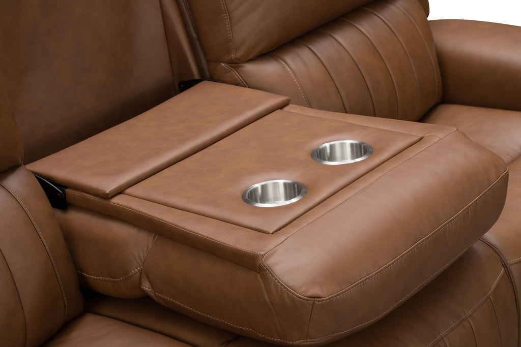 Pierce - Power Sofa With Power Recline, Power Headrest (Drop Down Table With Two Cup Holders)-Zero Gravity, Lumbar