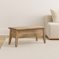 Solid Wood Storage Bench with Lift-Up Lid - Natural Wood