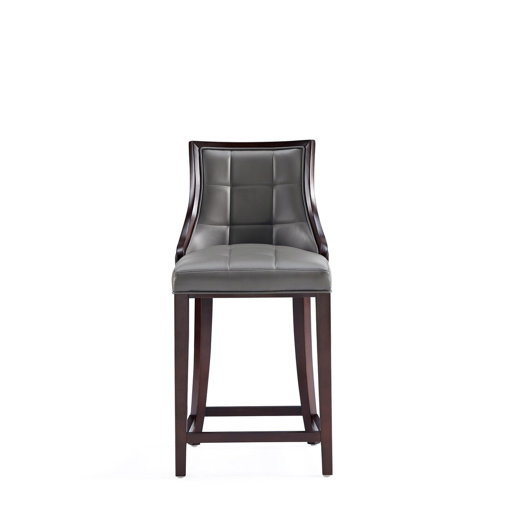 White Bar Height Stool with Solid Wood Frame - Traditional Design