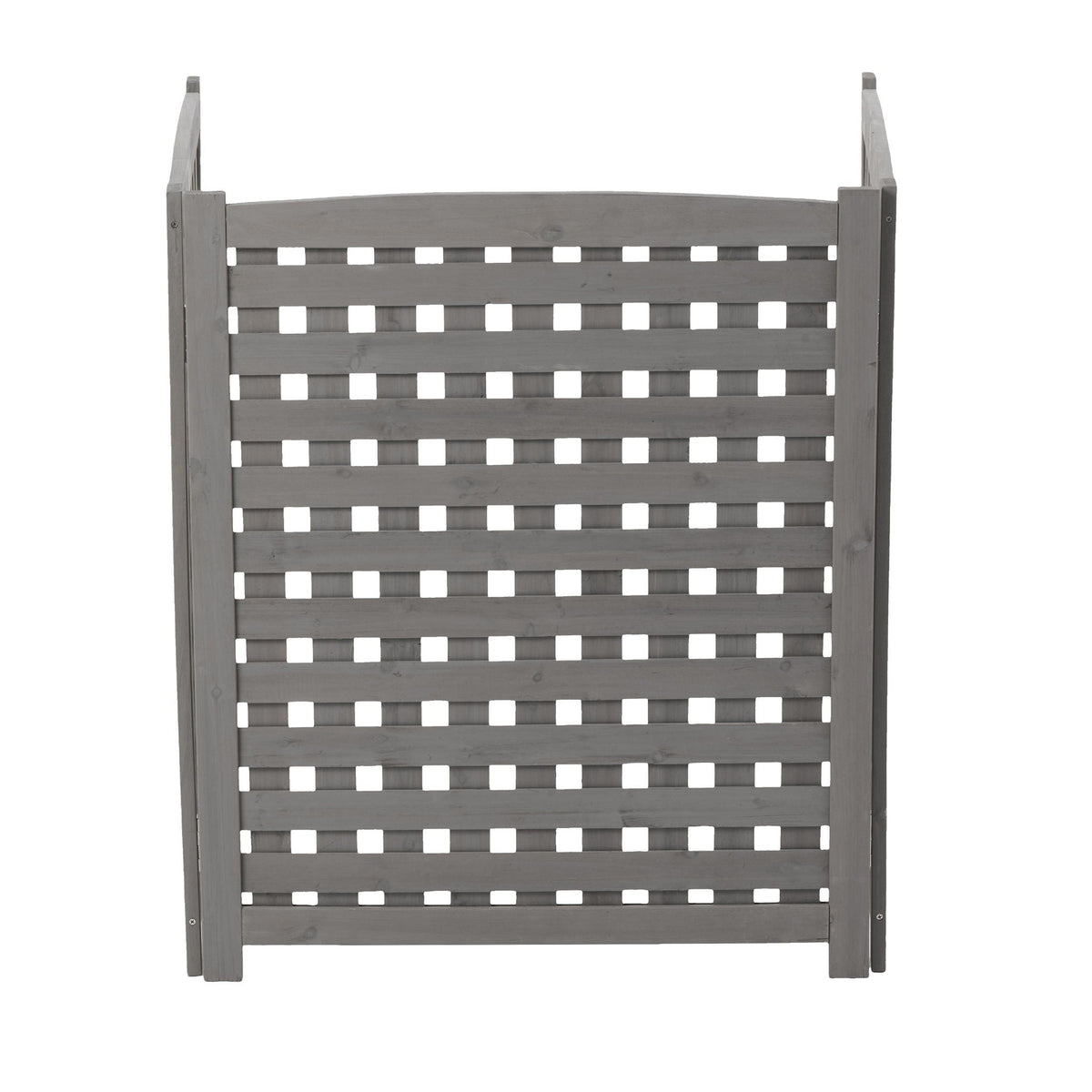 3 Panel Outdoor Air Conditioner Fence Screen with Solid Wood - Light Brown or Dark Gray