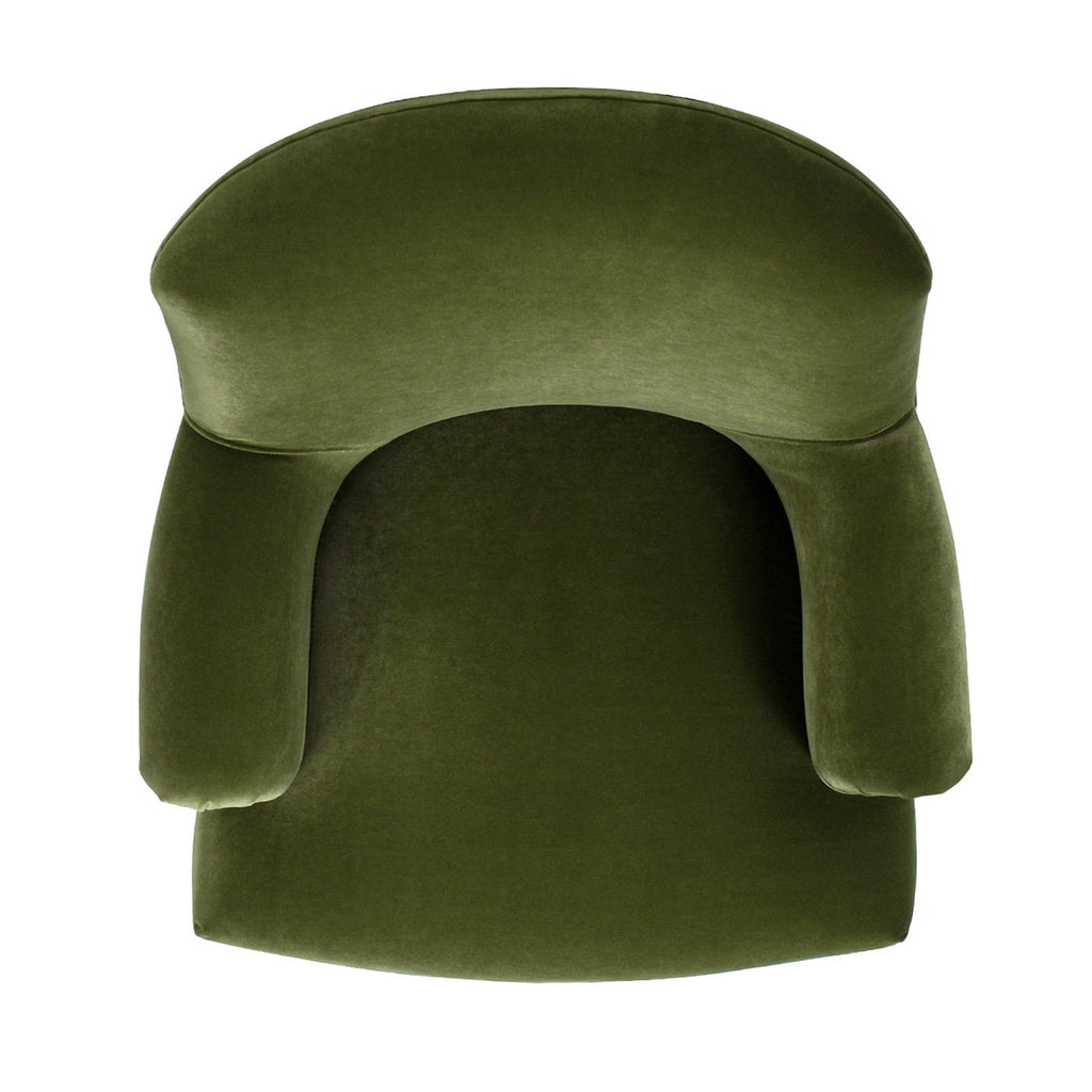 Pleated Sock Arm Accent Armchair with Supportive Seating - Green