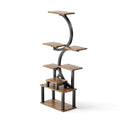 8 Tier Indoor Plant Stand With 5 Grow Lights - Rustic Brown