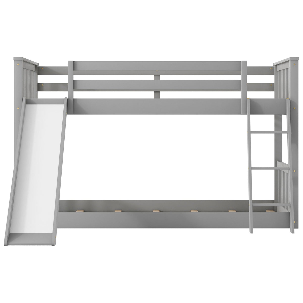 Bunk Bed with Convertible Slide and Ladder - White or Dark Gray