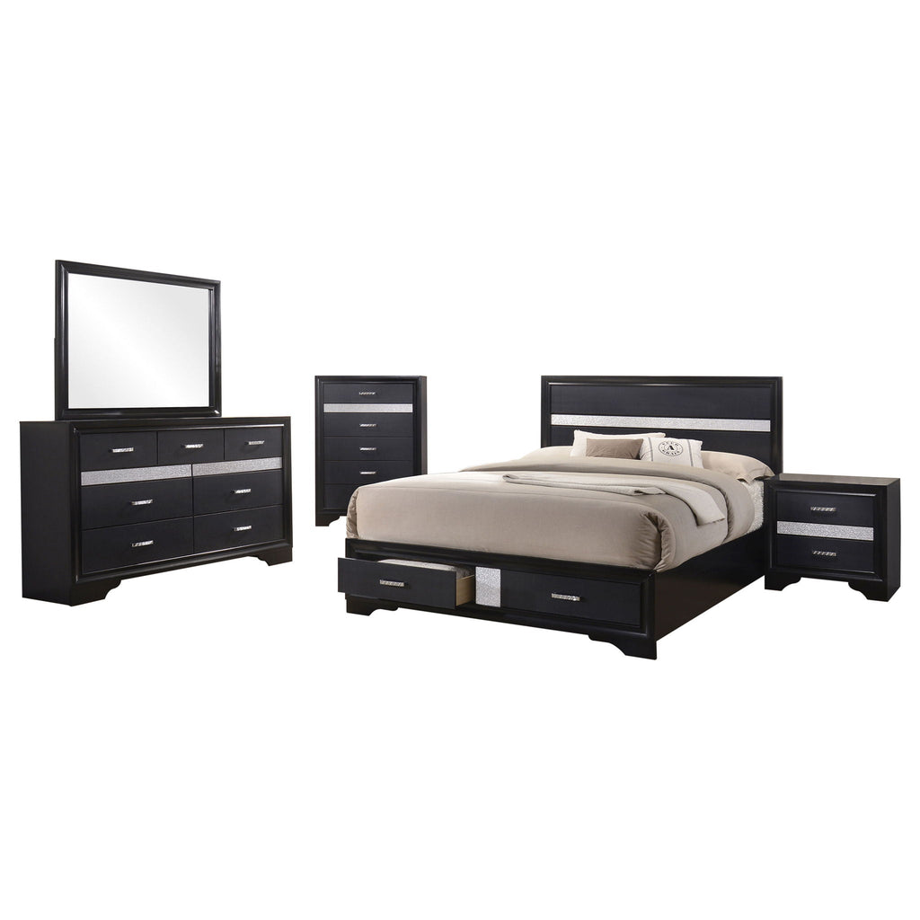 Miranda 5-piece Eastern King Bedroom Set Black