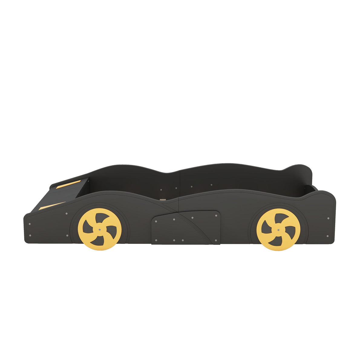 Race Car Platform Bed with Storage and Wheels - Black or Blue