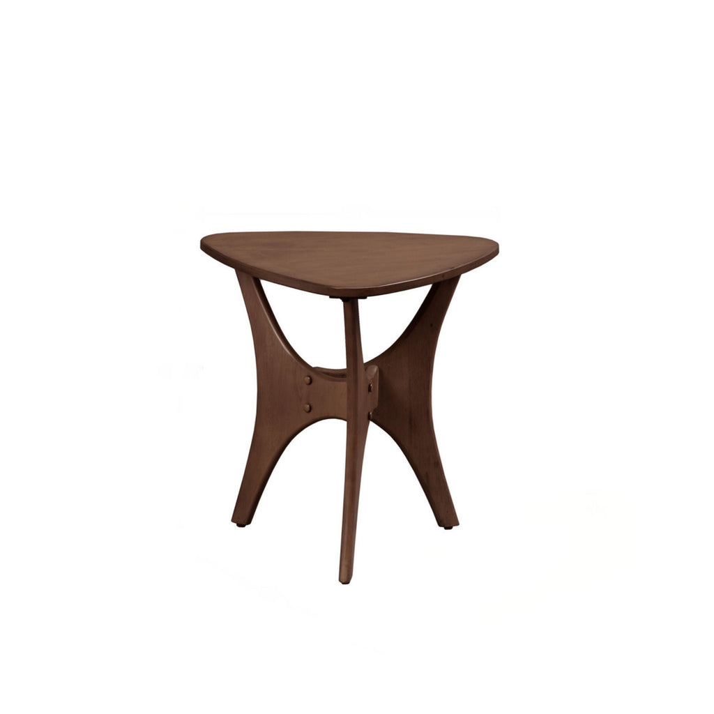 Triangle Side Table with Wood Veneer Top - Dark Brown or Light Brown