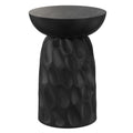 V Chisel Accent Table with Solid Mango Wood - Black