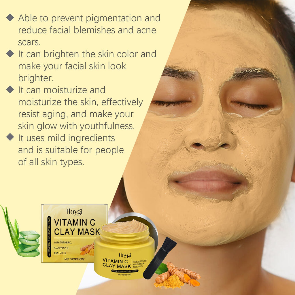 Vitamin C Turmeric Mud Mask Gently Improves Darkness Deep Cleansing Radiance Moisturizing Mask