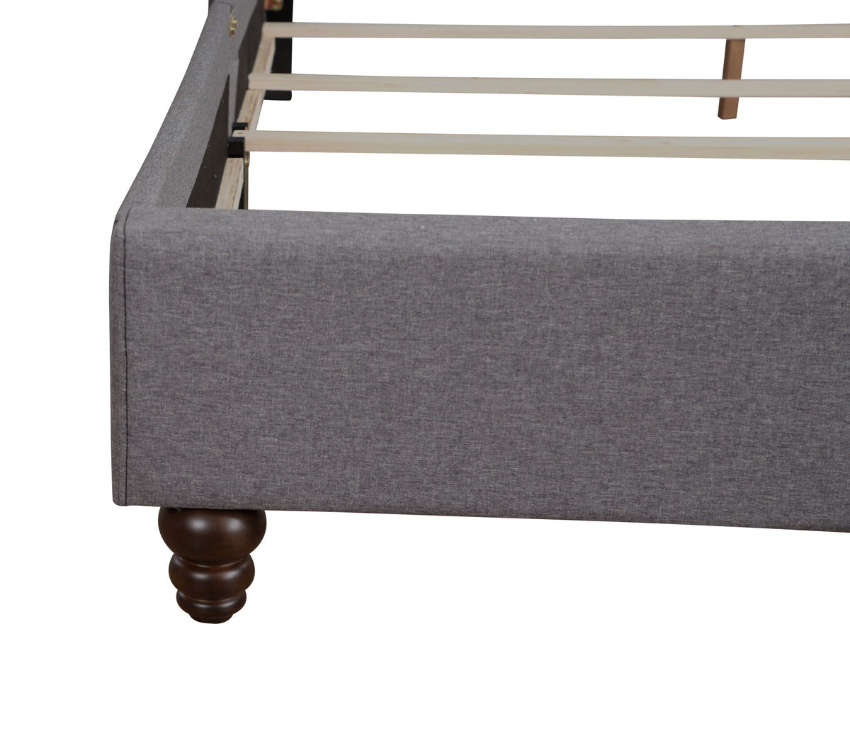Nailhead Upholstered Bed with Deep Tufting - Dark Gray or Black