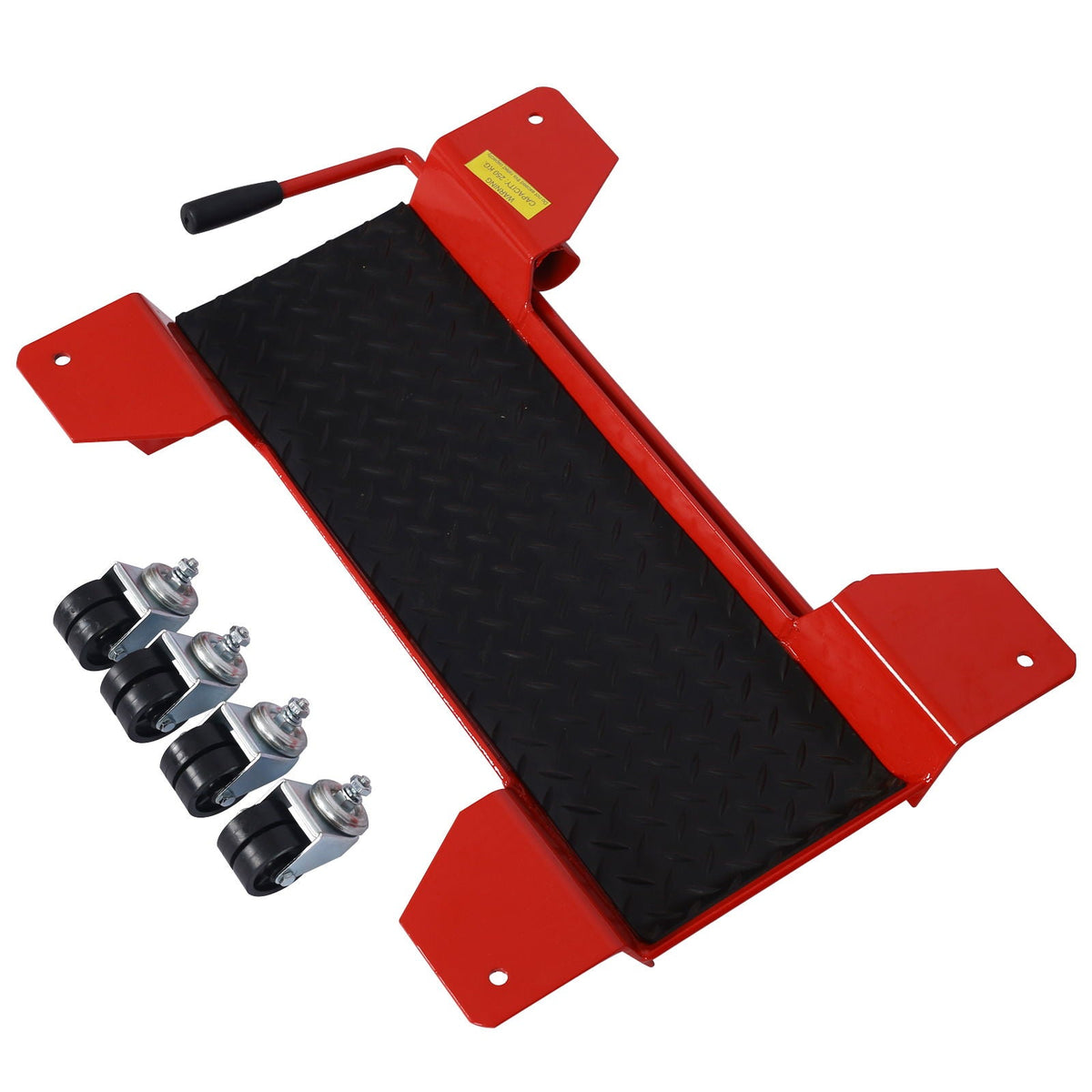 Metal Motorcycle Center Stand Move Dolly with 500 lb Capacity - Red
