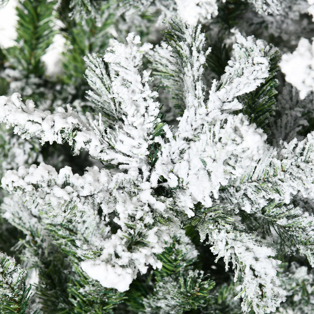 9' Tall Unlit Snow Flocked Pine Christmas Tree - Artificial Pine