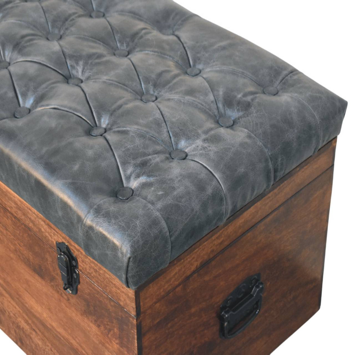Solid Wood Storage Bench with Ample Storage - California Walnut