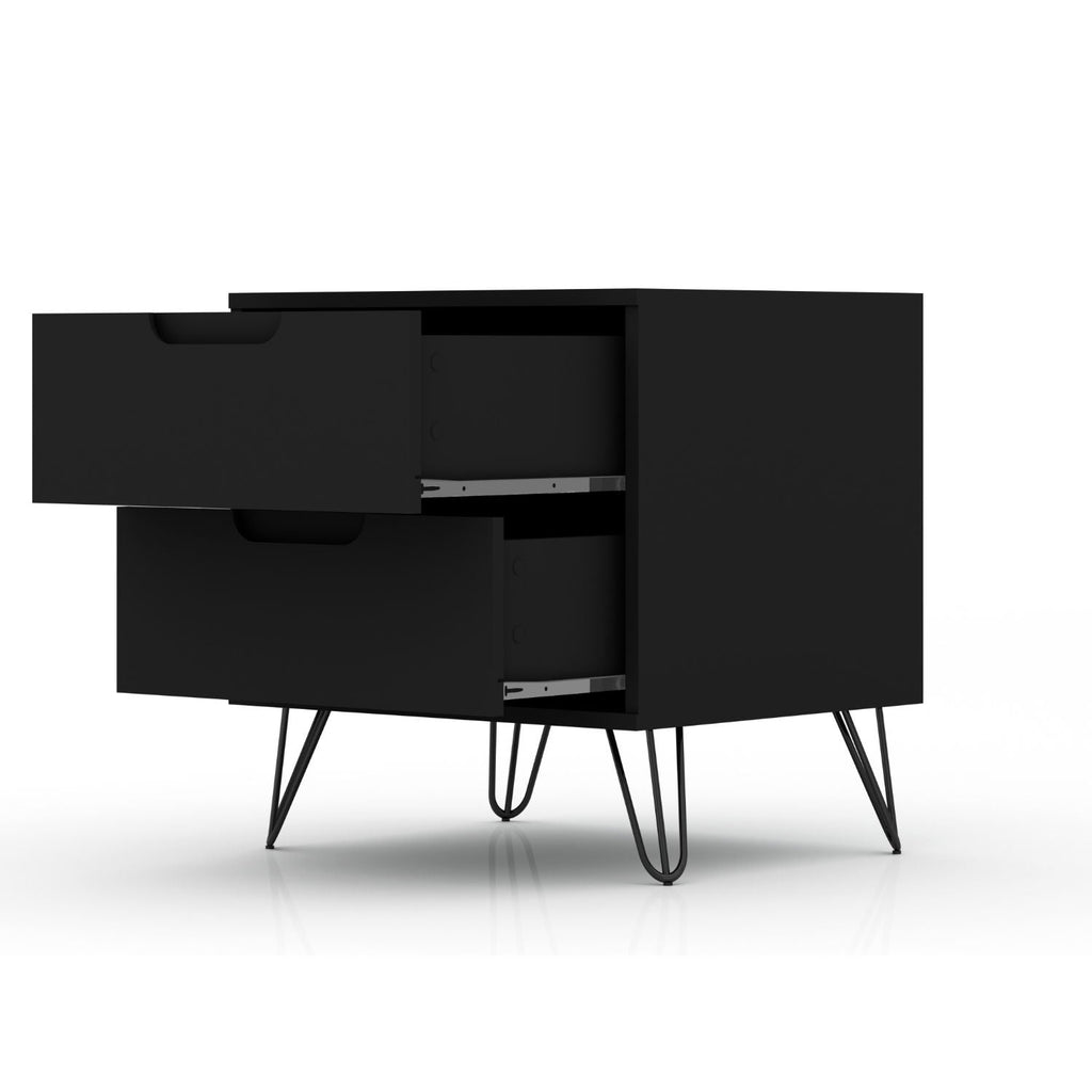 2 Drawer Nightstand with Durable Splayed Legs - Multiple Colors
