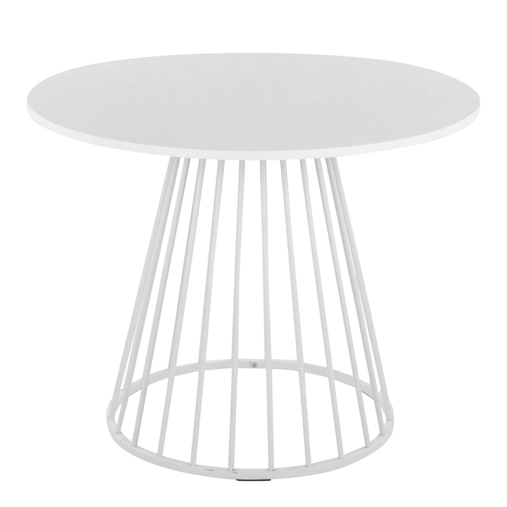 Contemporary Dining Table with Metal Base - Black, White, or Dark Brown