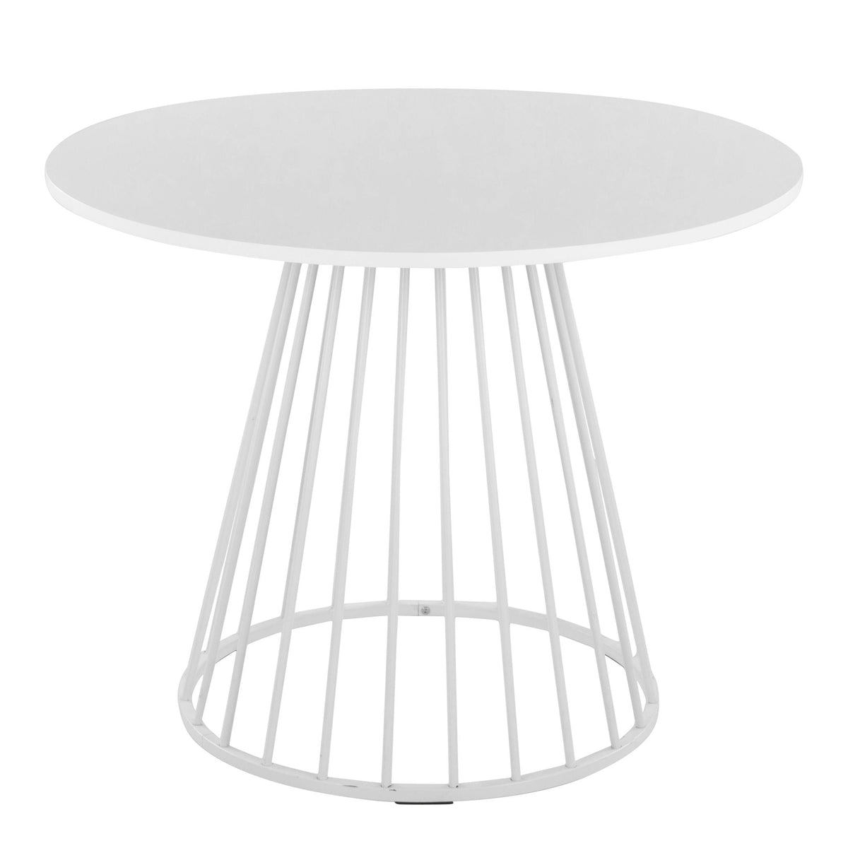 Contemporary Dining Table with Metal Base - Black, White, or Dark Brown