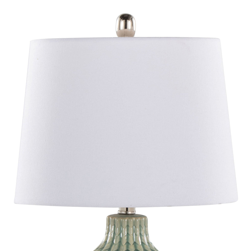 Contemporary Table Lamp Set of 2 with Chevron Pattern - Multiple Colors