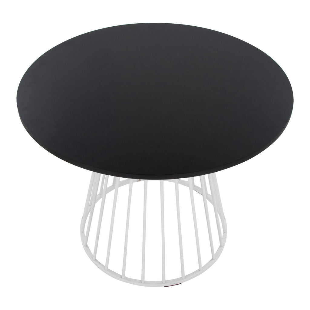 Contemporary Dining Table with Metal Base - Black, White, or Dark Brown