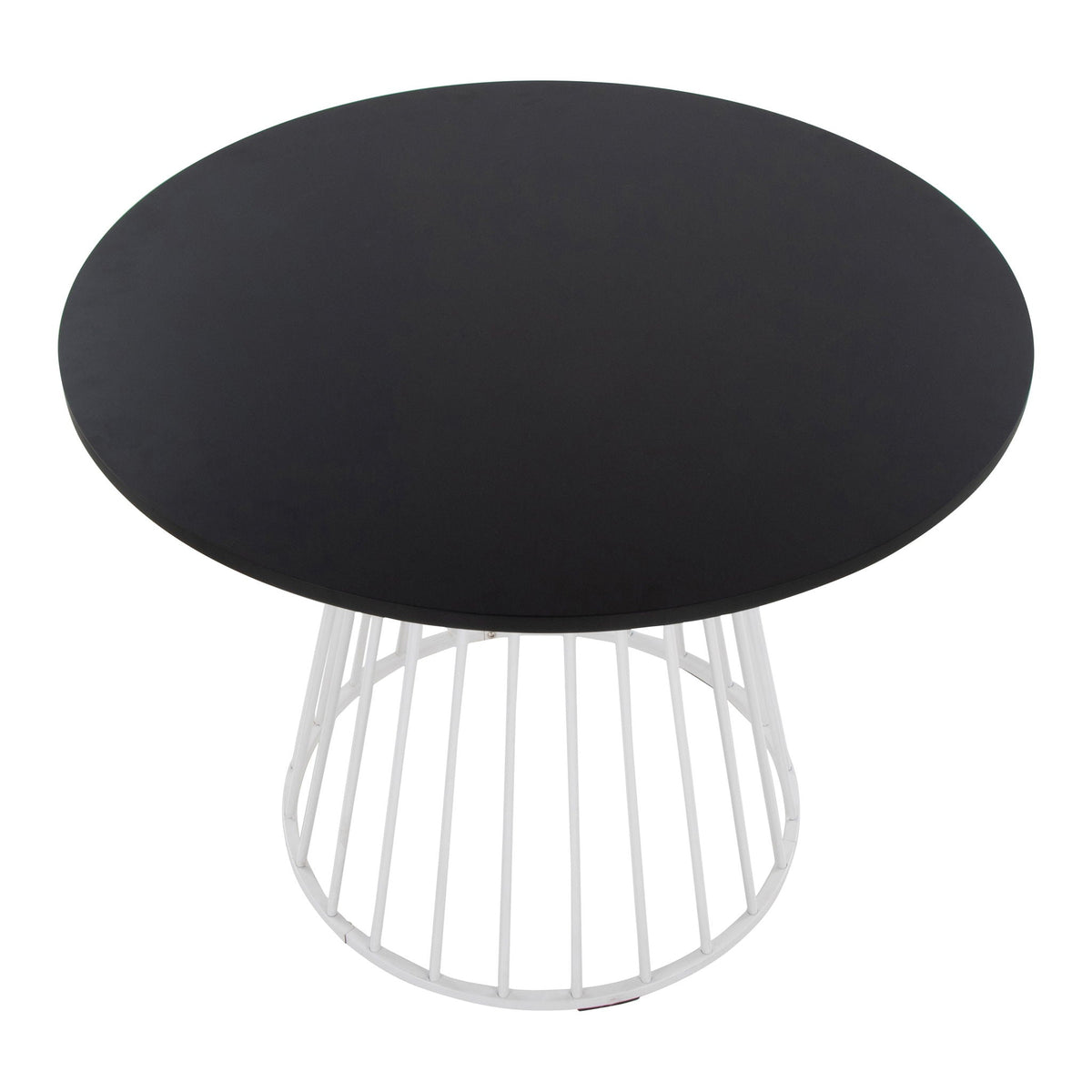 Contemporary Dining Table with Metal Base - Black, White, or Dark Brown