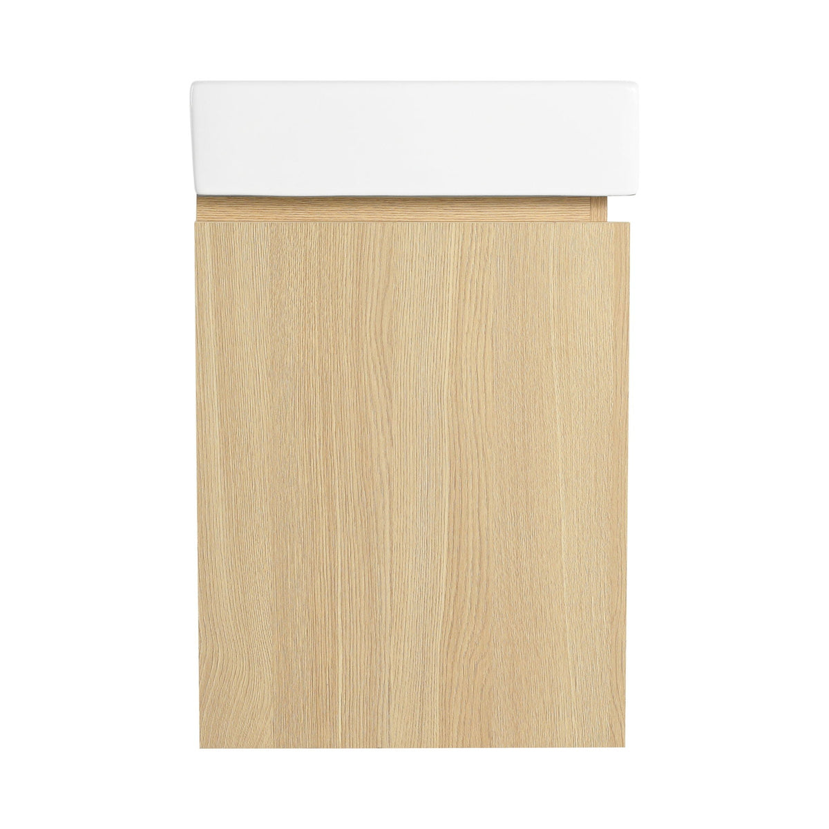 Modern Bathroom Vanity with Ceramic Basin and Storage Cabinet - Light Brown, Black, or White
