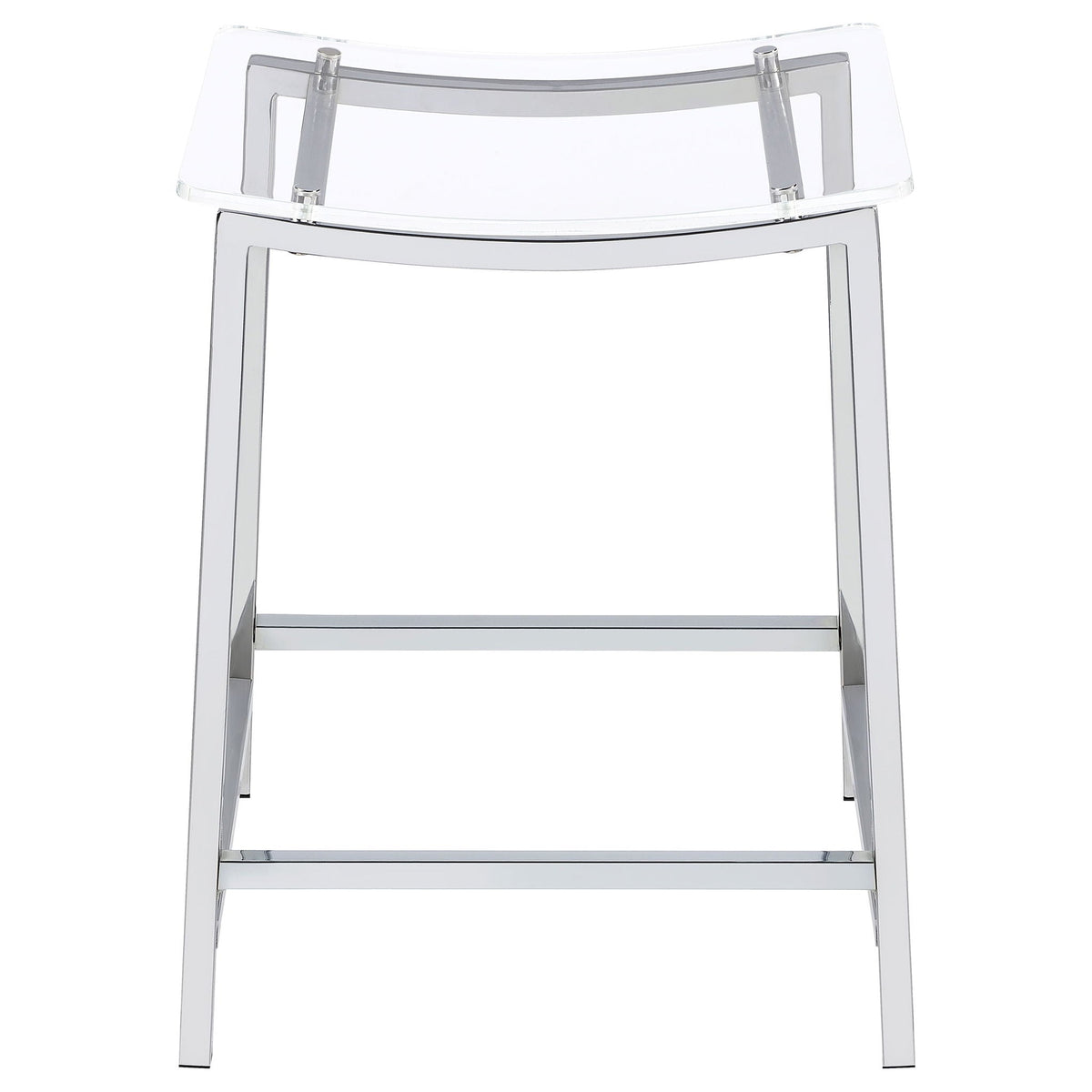 Jovani Acrylic Backless Counter Stool Chrome (Set of 2)