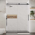 Frameless Sliding Shower Door with Premium Tempered Glass - 56-60" W x 76" H