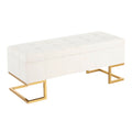 Contemporary Storage Bench with Flip-Top Storage - White