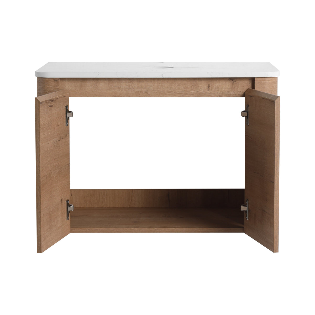 30" Wall-Mounted Bathroom Vanity with Soft-Close Doors - Imitative Oak