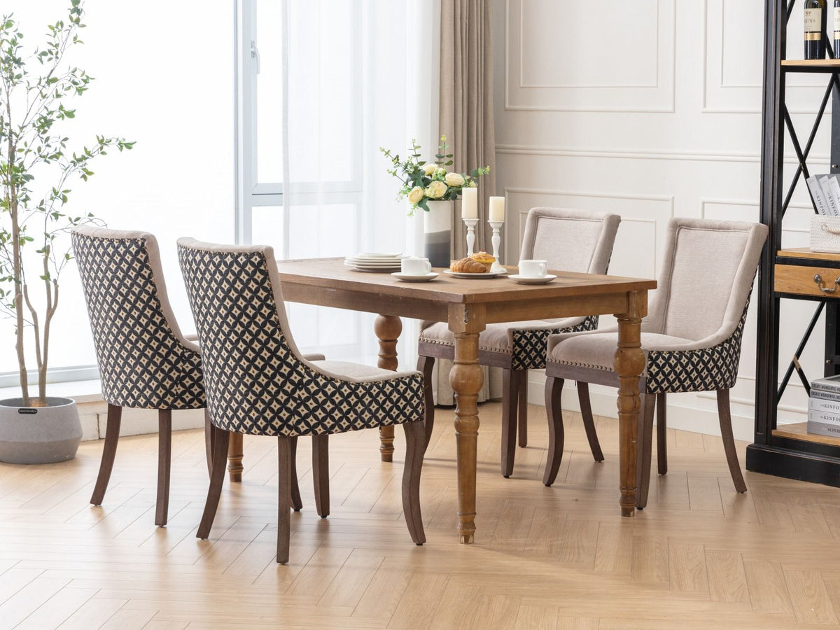 Ultra Side Dining Chair Set with Solid Wood Legs - Multiple Colors