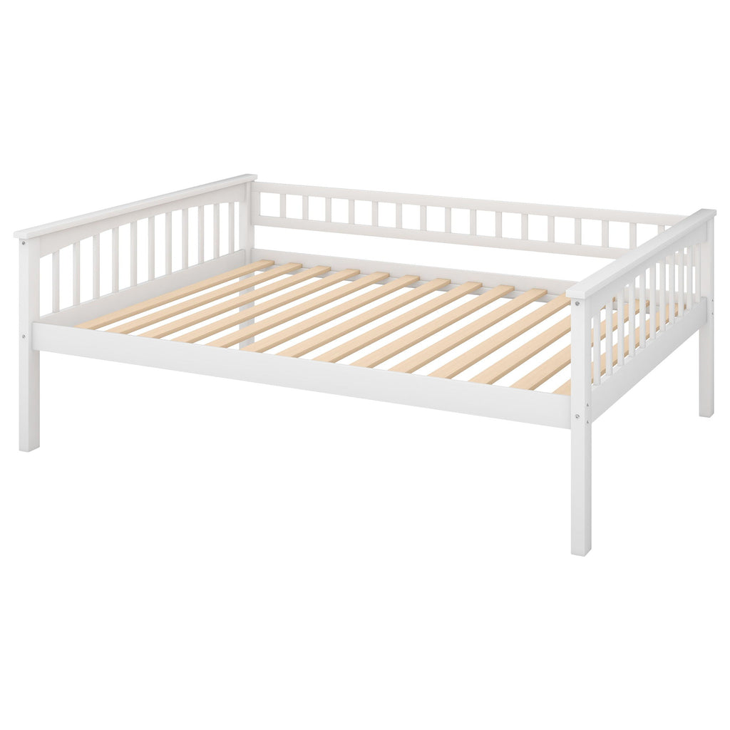 Convertible Bunk Bed With Drawers - Solid Wood with Storage - White, Dark Brown or Dark Gray