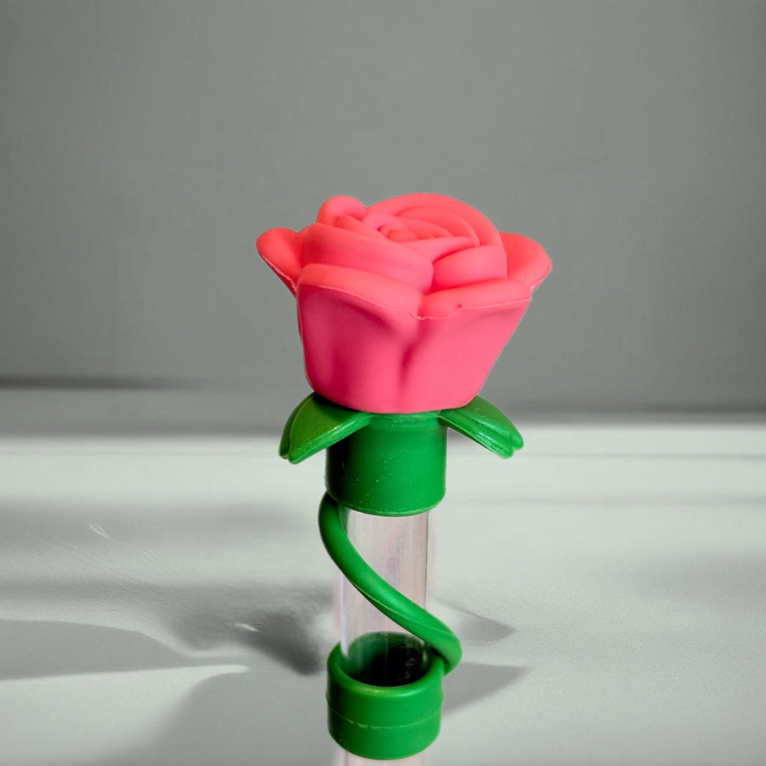 3D Rose Straw Toppers