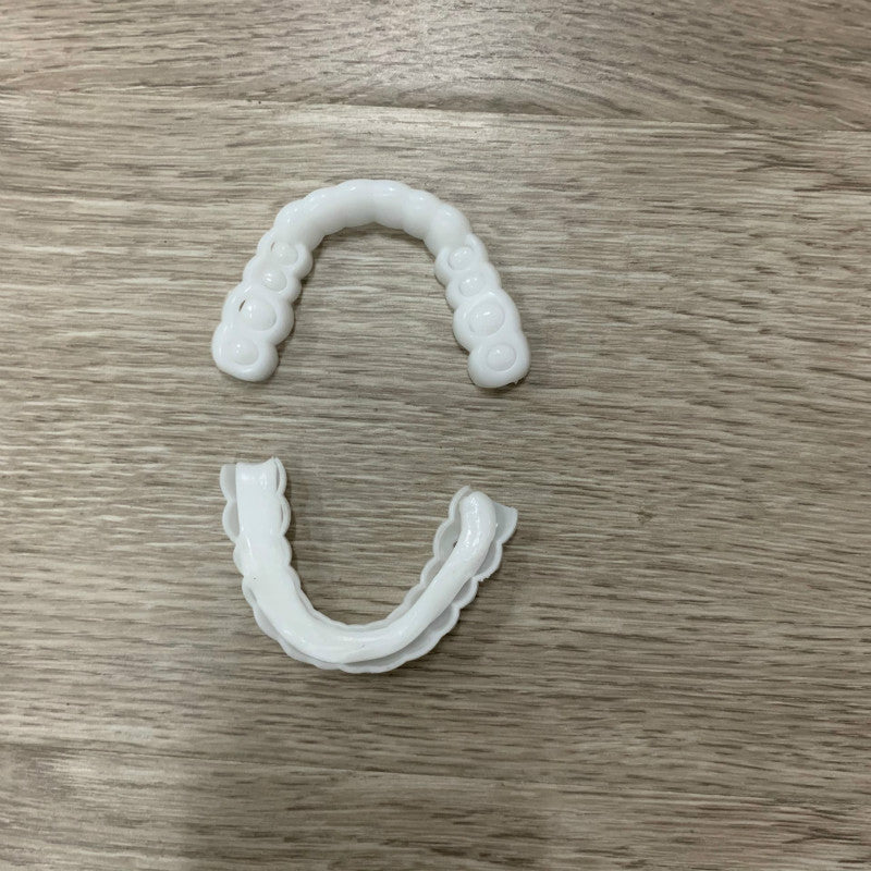 Upper Teeth And Lower Teeth Simulation Braces Non-Porous Braces Whitening Sleeves Second-Generation Silicone Simulation Teeth Dentures