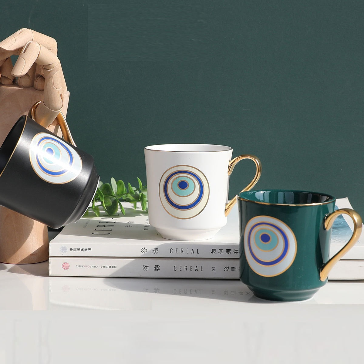 Big eyes mug ceramic water cup ins simple cup
