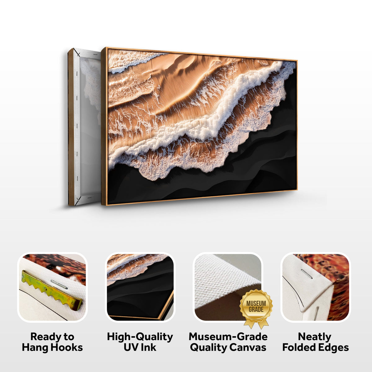 Amber Ocean Waves Wall Art
