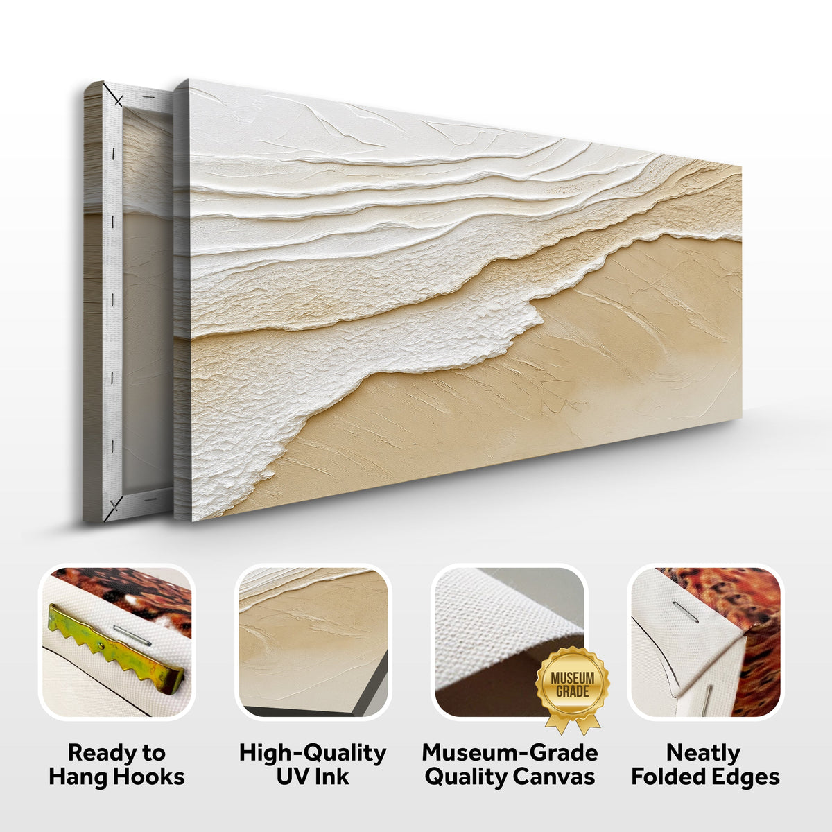 Neutral Ocean Waves Wall Art