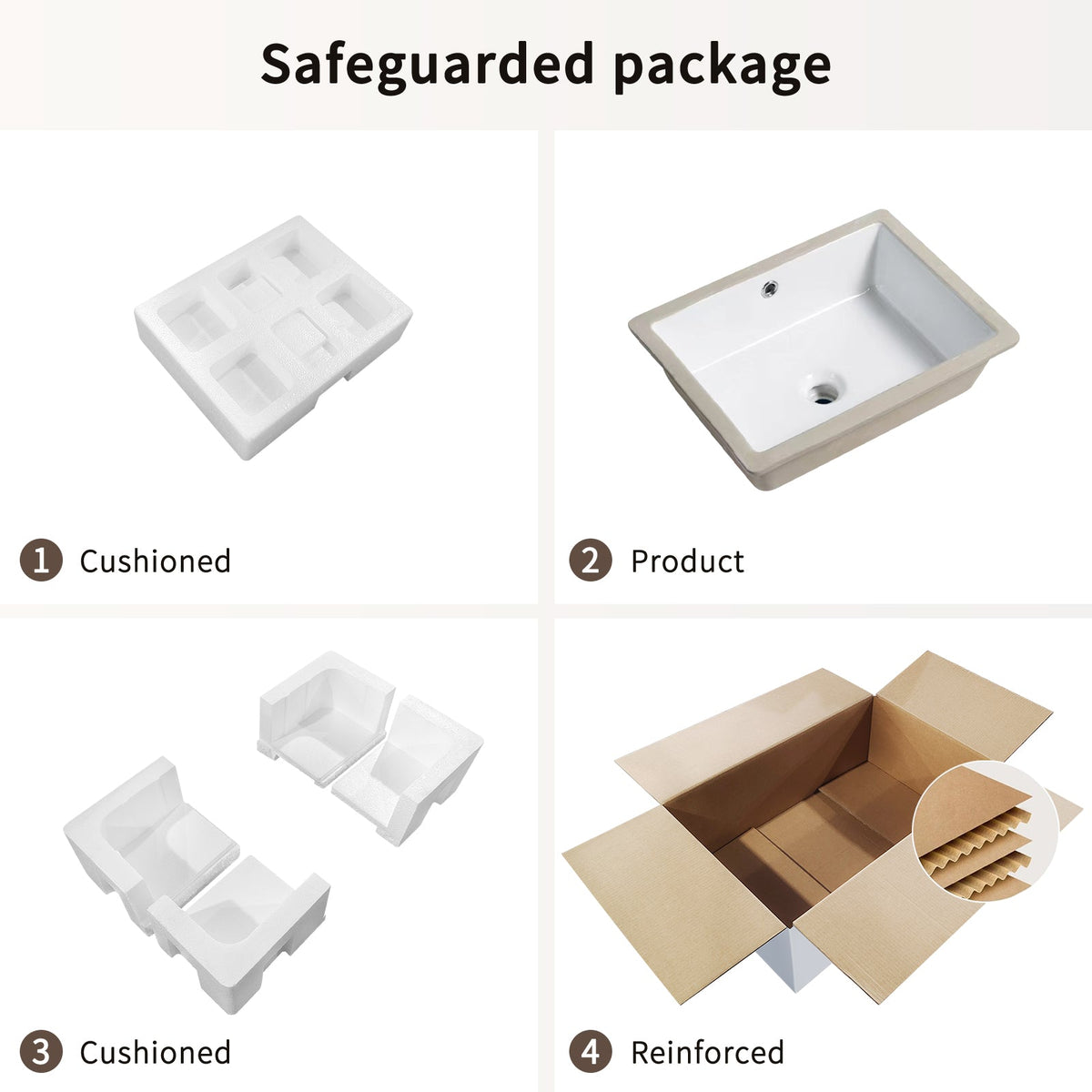 Modern Ceramic Undermount Bathroom Sink with Overflow - White