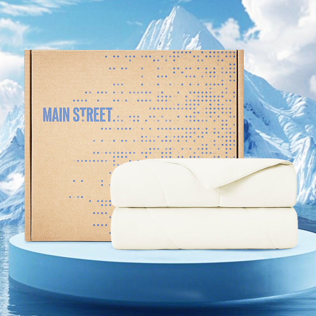 Cooling DA Comforter with Lightweight Fiber Fill - Ivory or Gray