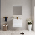 30" Wall-Mounted Bathroom Vanity with Stone Resin Countertop - Glossy Finish