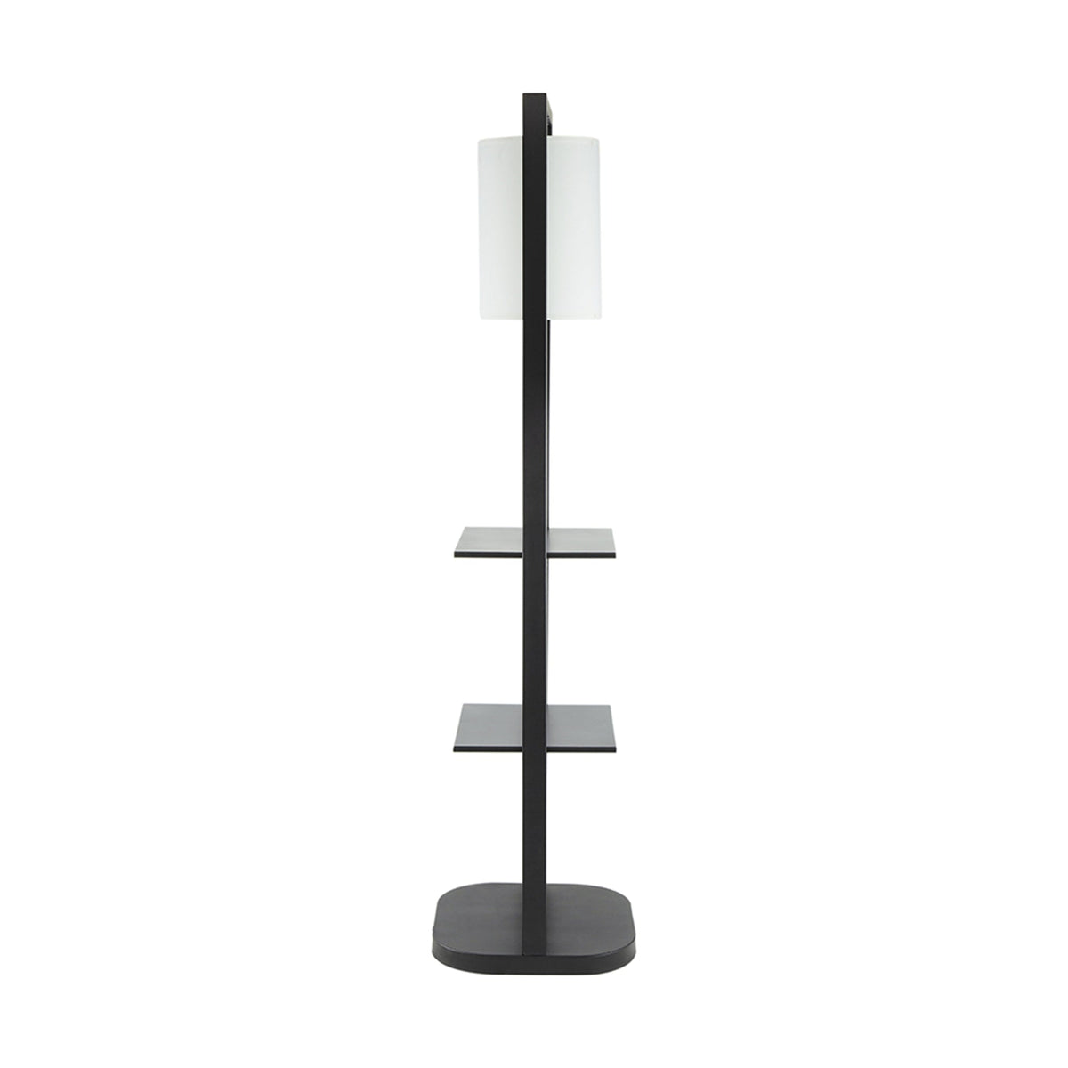 Two Tiered Vertical Shelving Stand with Light - Iron, Modern Design
