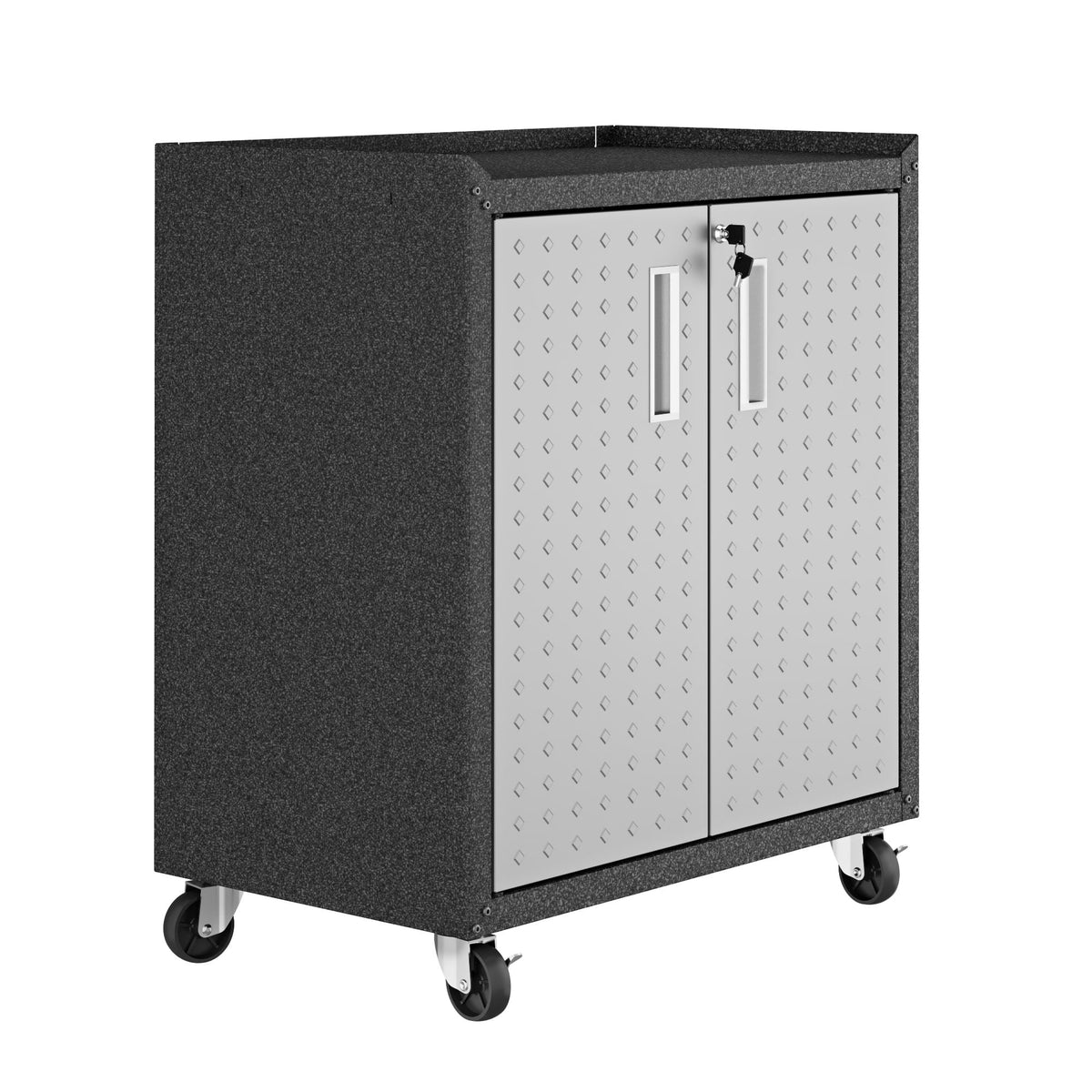 Rolling Garage Cabinet with Lockable Door and Adjustable Shelf - Multiple Colors
