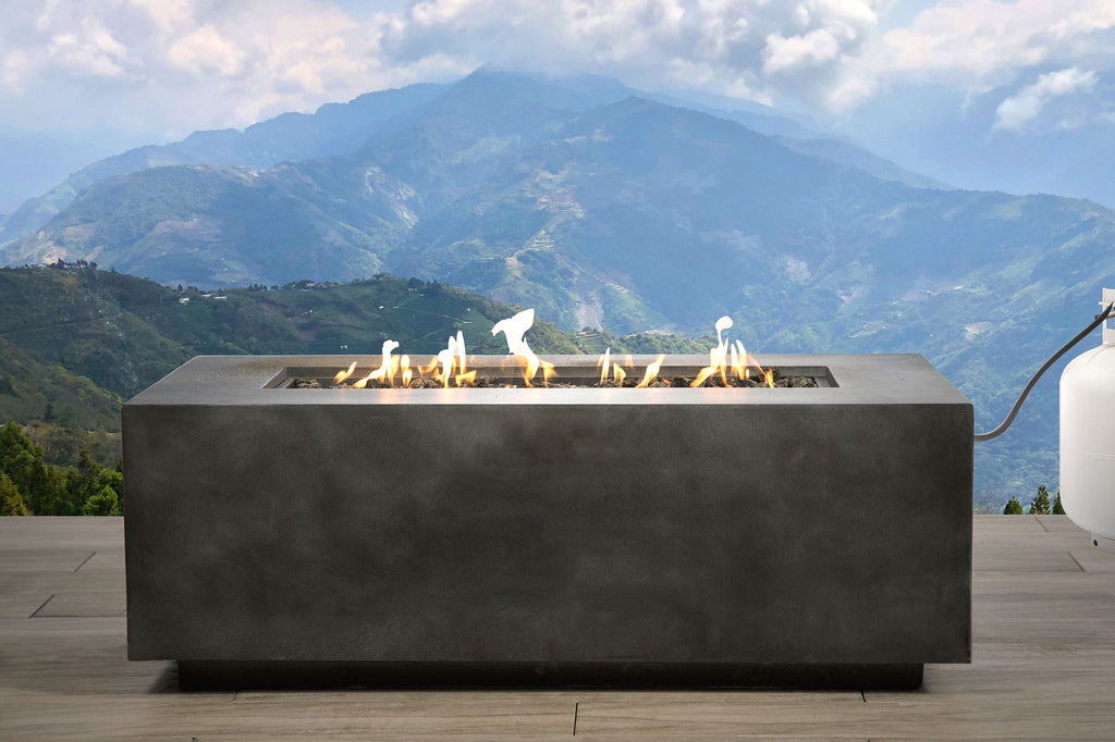 Propane Outdoor Fire Pit Table with Push-Button Ignition - Dark Gray