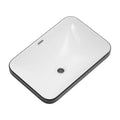 Undermount Bathroom Sink with Glazed Porcelain Finish - Black White
