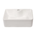 Modern Ceramic Rectangular Vessel Bathroom Sink with Sleek Design - White