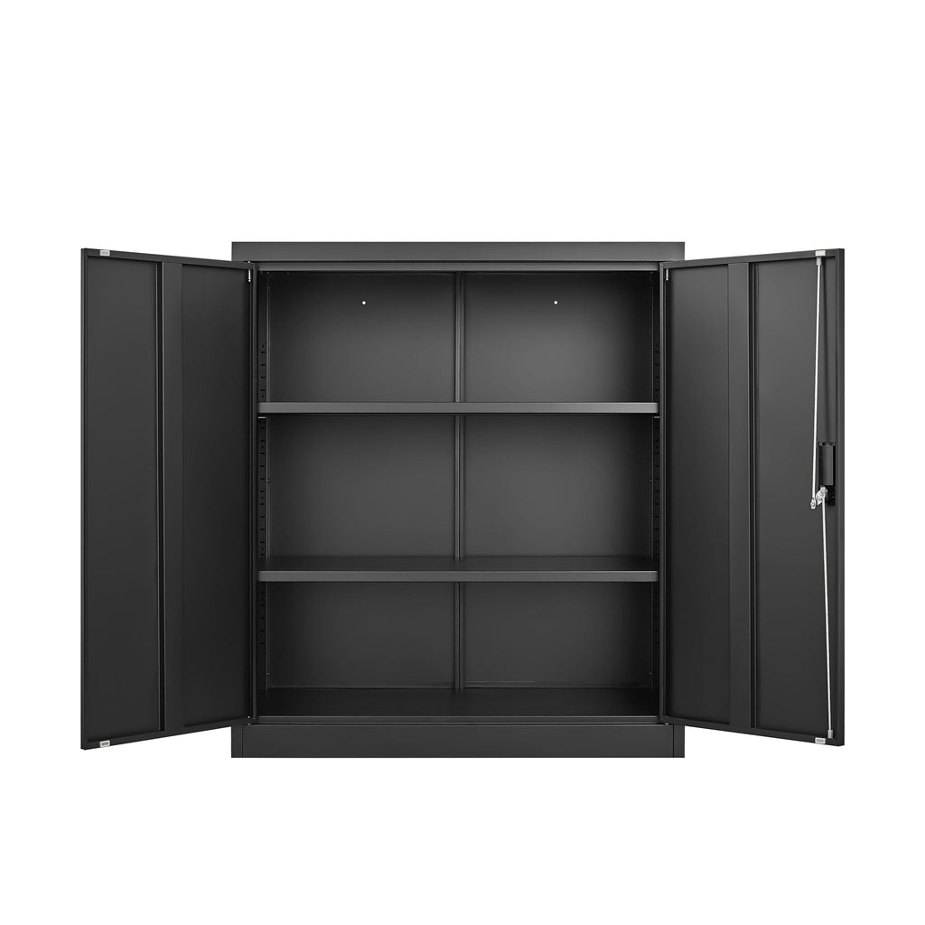 Metal Storage Cabinet With Locking Doors And Adjustable Shelf