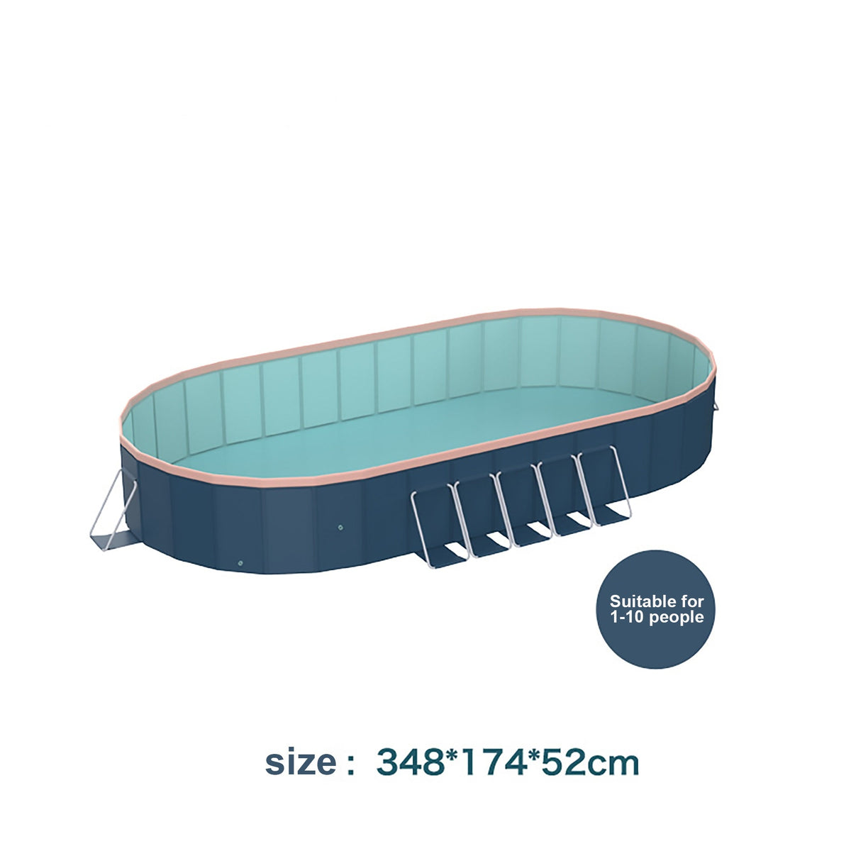 PVC Folding Pool with Non-Inflatable Design - Blue