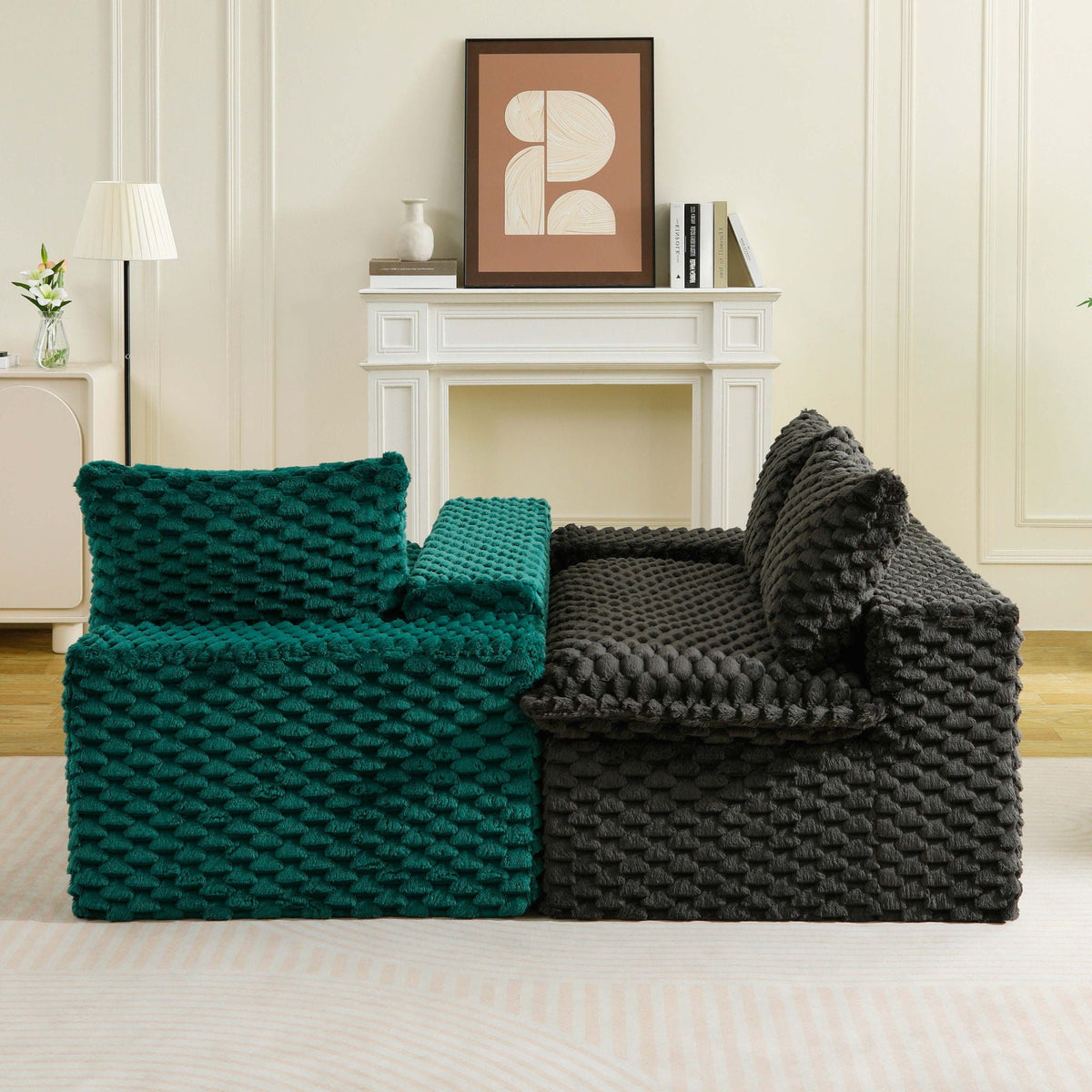 Multifunctional Stationary Sofa with Adjustable Layout - Choice of Color