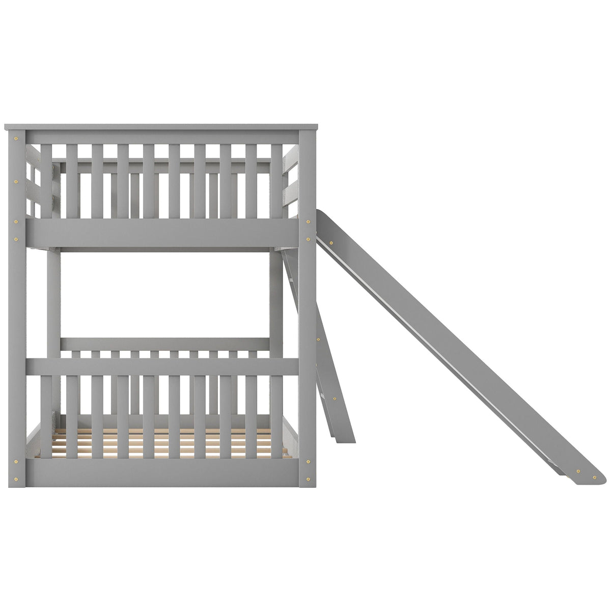 Bunk Bed with Convertible Slide and Ladder - White or Dark Gray