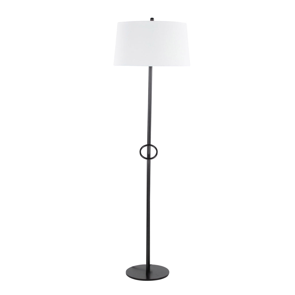 Shadow Contemporary Floor Lamp with Metal Base - Black / White