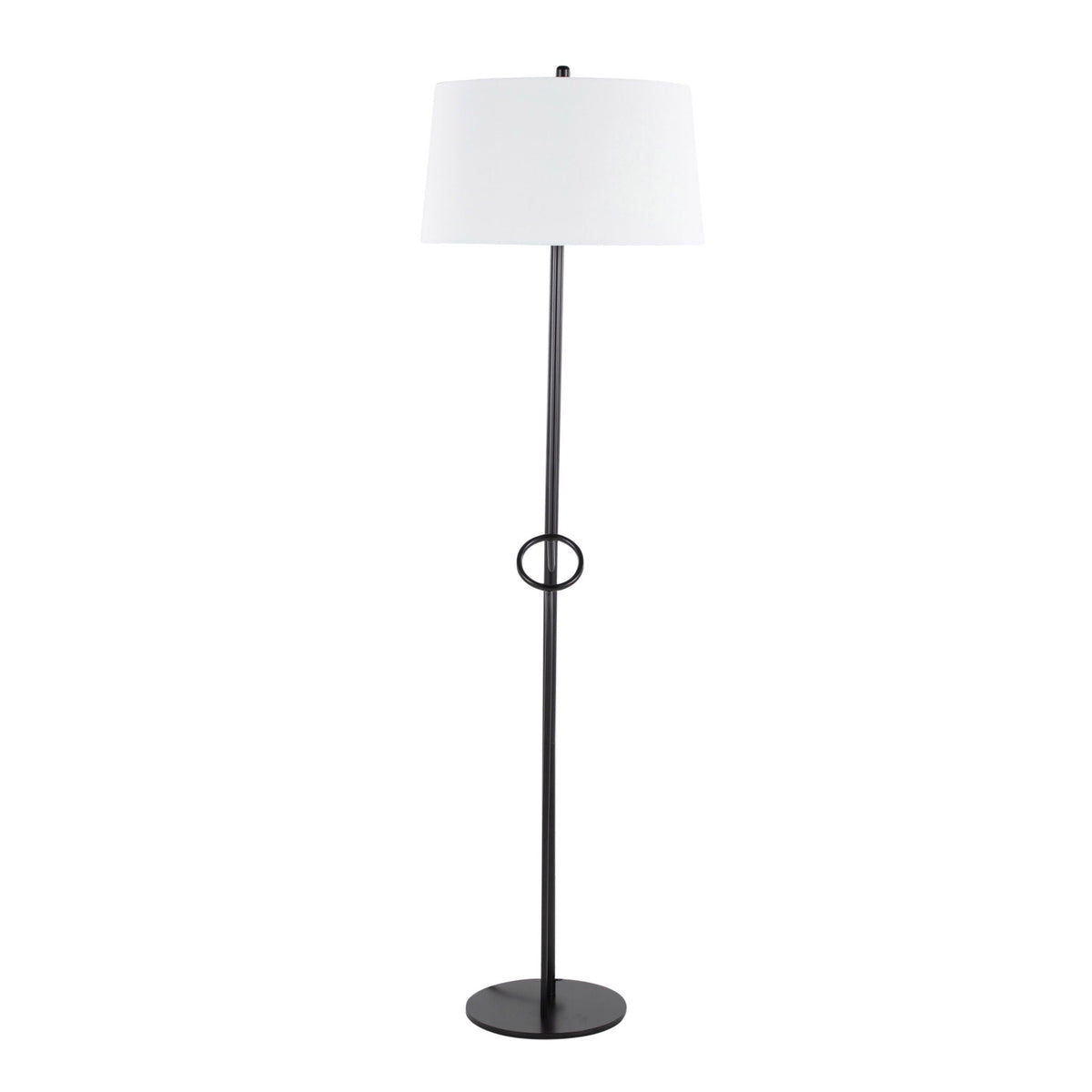 Shadow Contemporary Floor Lamp with Metal Base - Black / White
