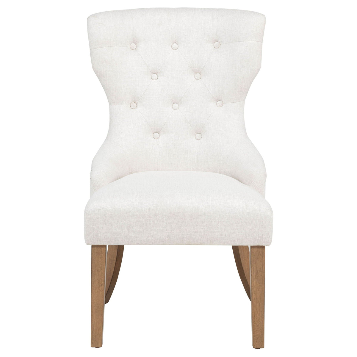 Baney Fabric Upholstered Dining Side Chair Beige and Rustic Honey