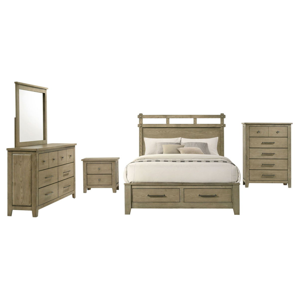 Hazlewood 5-piece Eastern King Bedroom Set Vineyard Oak